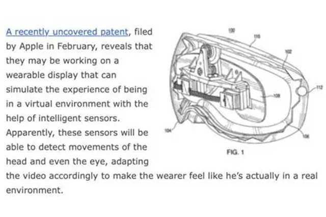 苹果早在16 年前就开始探索Vision Pro头显技术